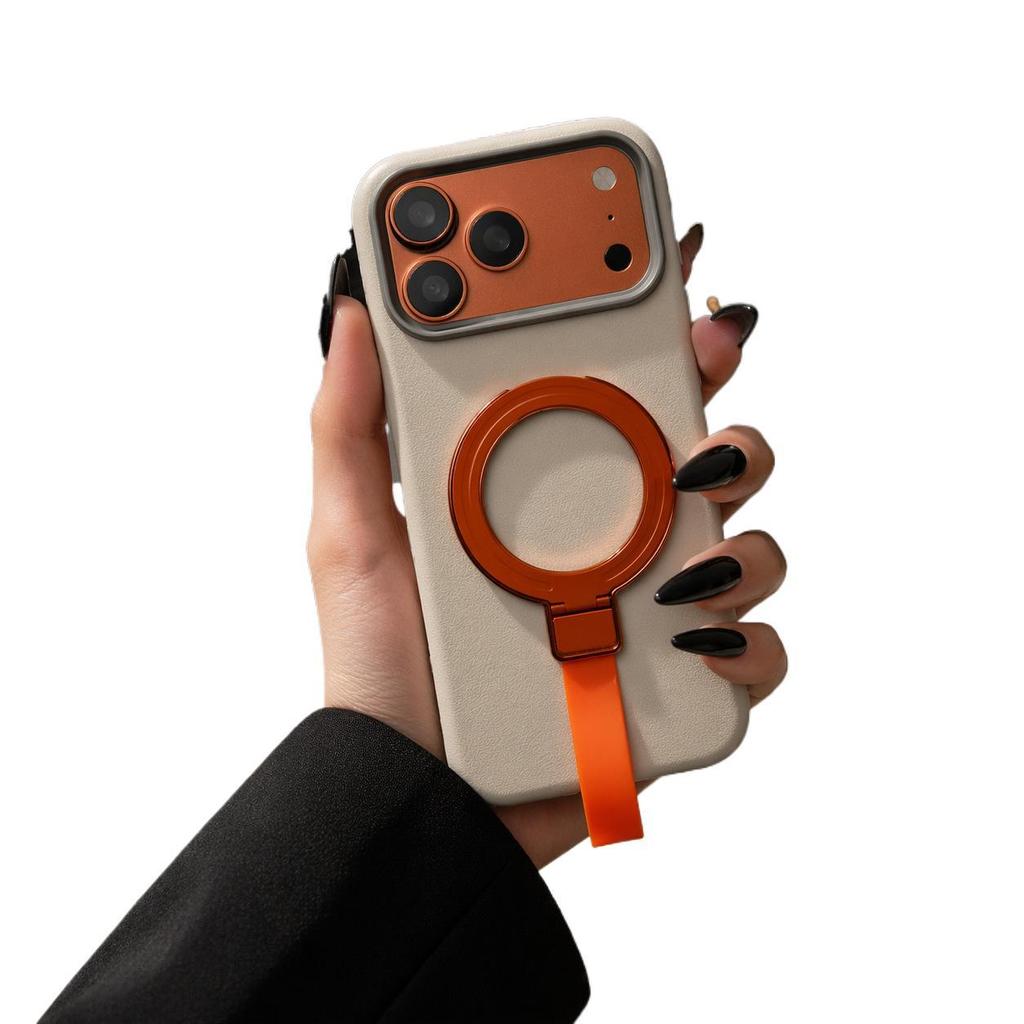 Премиальное деловое приложение для iPhone18, портативный шнурок, магнитное крепление, чехол для мобильного телефона, чехол с кожаным узором для Apple 17promax
