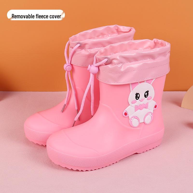 Водонепроницаемые детские резиновые сапоги Feng Qing Fan с нескользящей подошвой и эластичной манжетой - Мультяшный дизайн для малышей