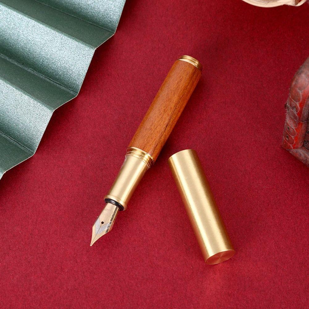 Sandalwood Calligraphy Fountain Pen Smooth Writing Business Signature Pen Student