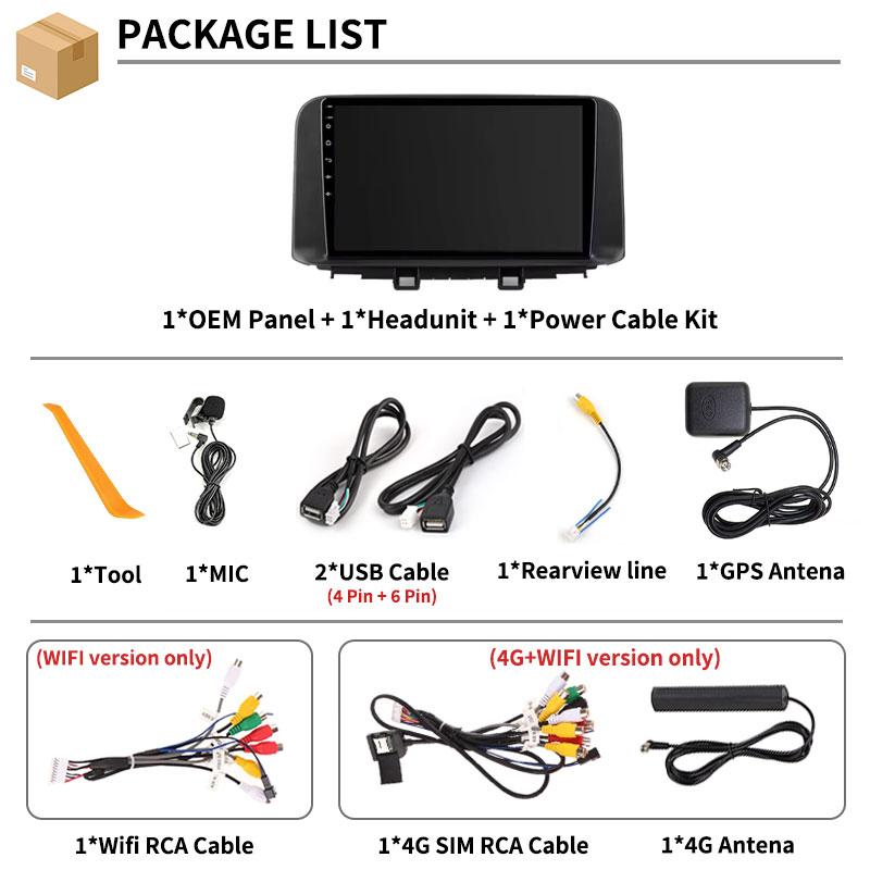 Autoradio Android 16 Carplay Auto WIFI pour Hyundai Encino Kona 2018 2019 2020 2021 2022, lecteur multimédia stéréo 2Din