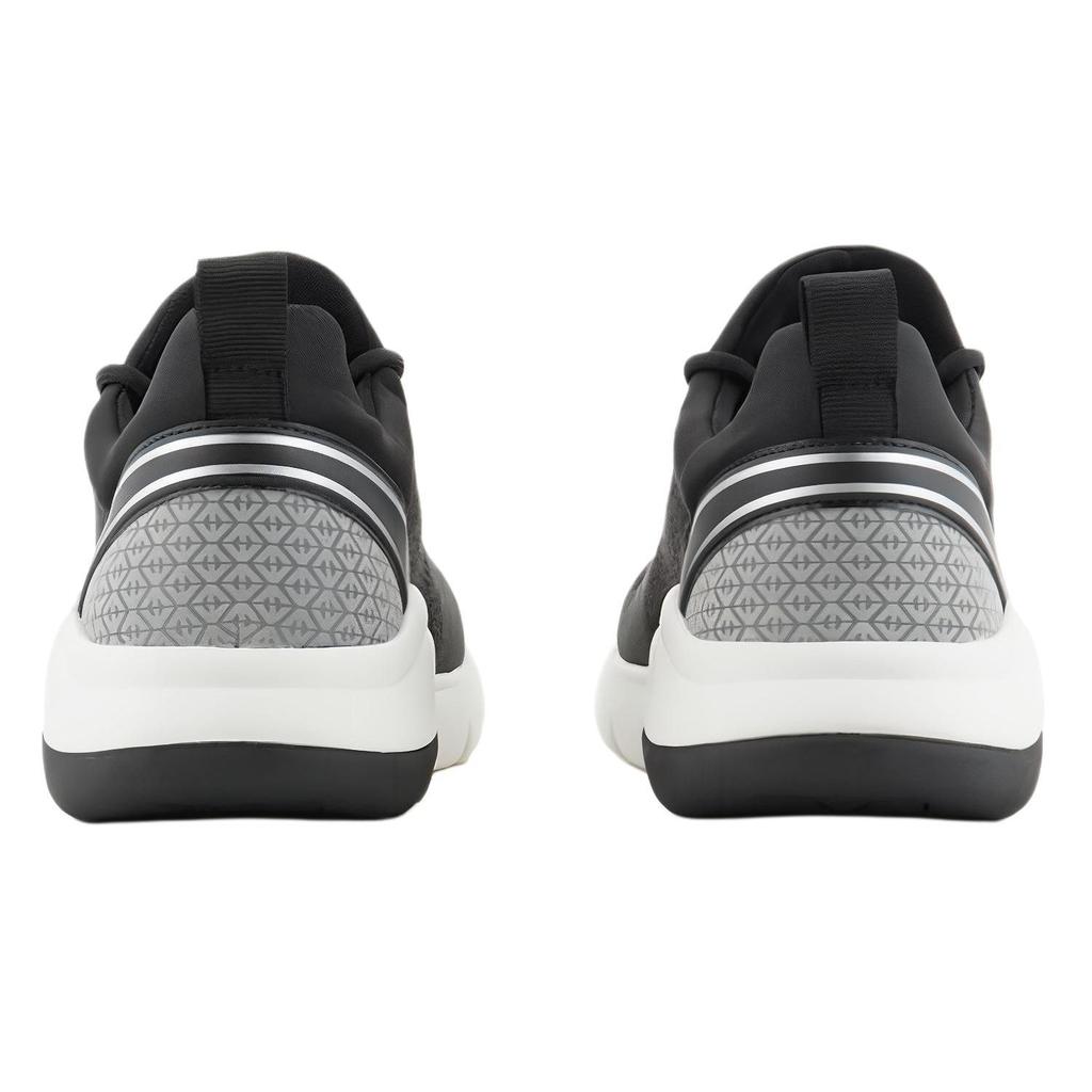 Emporio Armani EA7 Ткань Удобные Дышащие Круглый Носок Универсальные На Шнуровке Низкие По Котлу Повседневная Обувь Унисекс Кроссовки Черный Белый X8X180XK389T731
