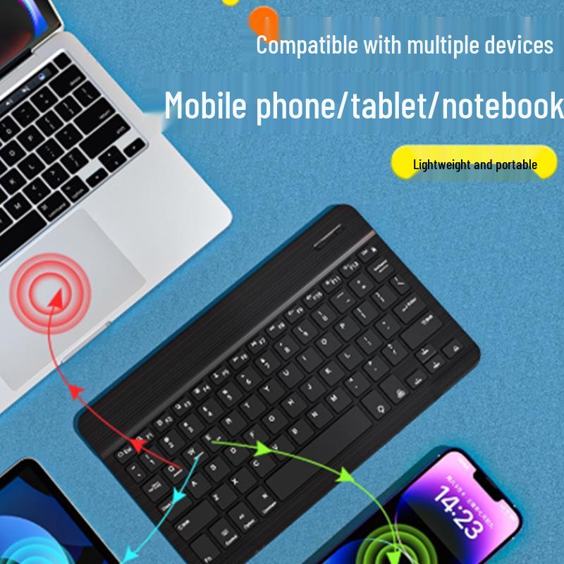 Ультратонкий беспроводной Bluetooth-набор: клавиатура и бесшумная мышь для iPad и планшетов - Портативный и перезаряжаемый
