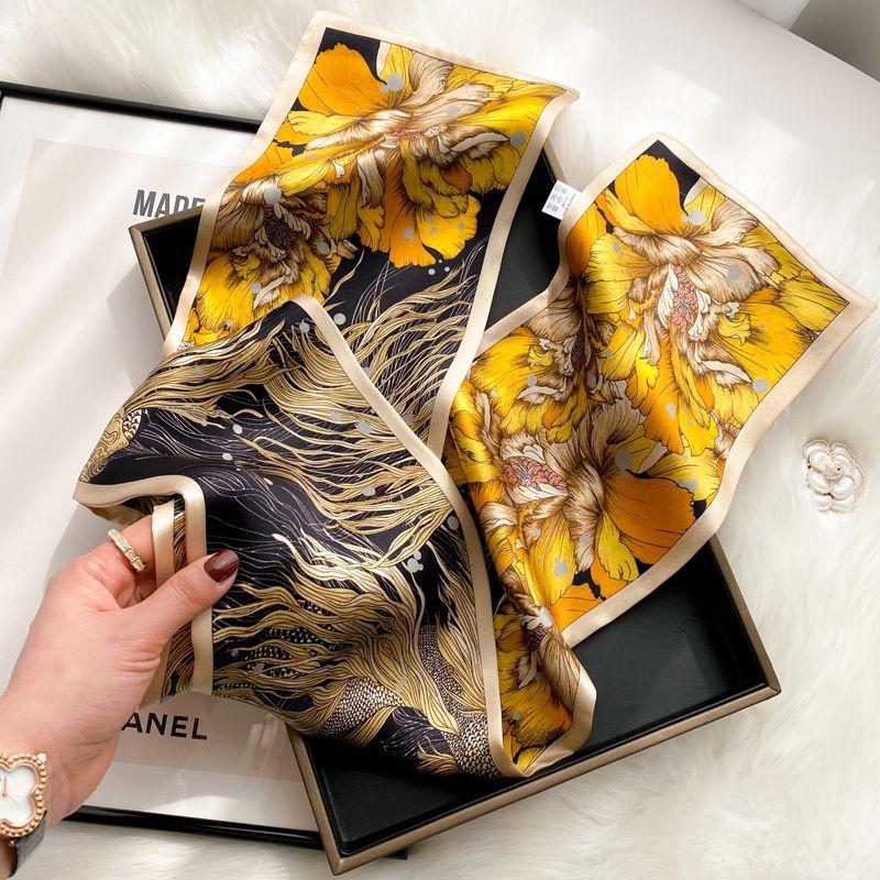 "Big Fish And Begonia" Silk Scarf Silk Scarf Women'S Versatile Mulberry Silk Double Layer Ribbon Scarf