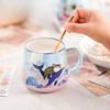 Керамическая кружка 400 мл Чашки для воды с ручкой Кружка Милый мультяшный узор Чашка для завтрака Овсяная чашка Молочная чашка Бытовая посуда для напитков Подарок для девочки
