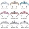 Bridal Hair Accessories Princess Rhinestone Crown with Combs Crystal Headband Silver Tiara Crown