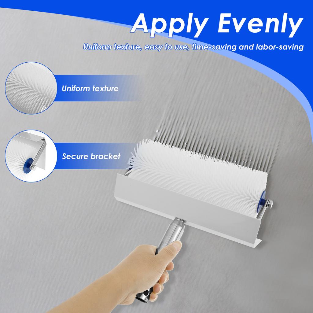 Spiked Roller Spiked Screeding Compound Roller Reusable Self Leveling Screed Rollers Brush with Splash Guard for Bubble Removal