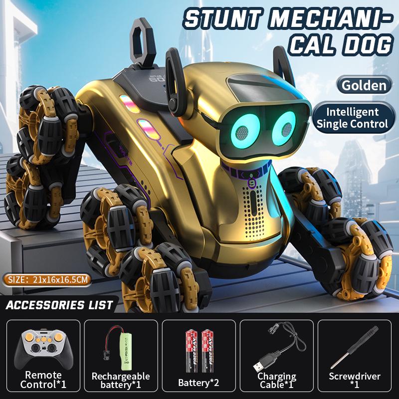 Eight-Wheel Remote Control Mechanical Dog Stunt Car - Gesture Sensing Off-Road Toy for Kids