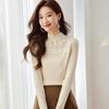Srcr Women's Ribbed Knit Half-High Neck Wool Sweater