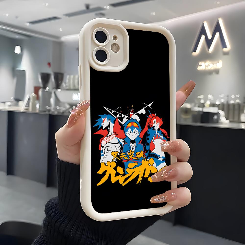 Чехол для телефона Аниме Гуррен Лаганн Для IPhone Air 17 Pro Max 16 E 15 14 Pro Max 13 12 11 Mini Plus Мягкий Силиконовый Белый Чехол