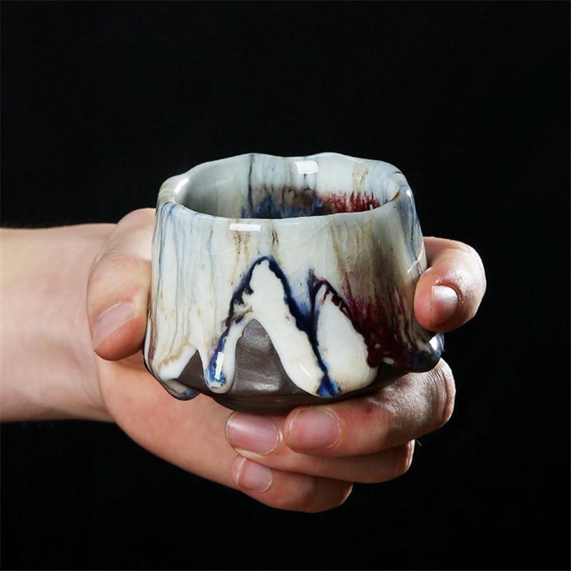 Керамическая чашка для чая с ледяной глазурью, грубая керамика ручной работы, чашка Ru Kiln Master, креативные офисные чайные чашки, посуда для напитков