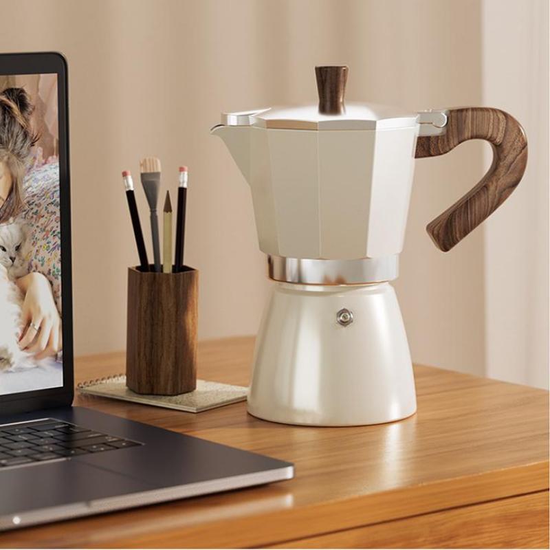 Мока-горшок с круглым дном, одноклапанный, бытовой маленький кофейник, кофейник для заваривания кофе, набор кастрюль для ручного заваривания, кофе в стиле эспрессо, кофейная посуда