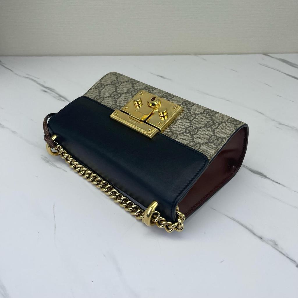 [Pre-Owned] Padlock Moonlight Treasure Box Series Metal Lock Logo Canvas And Leather Crossbody Bag Small - Excellent #1FHUW71