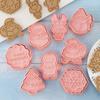 8 Pieces Cookie Cutter Press Christmas Santa Claus Biscuit Mold Plastic Cookie Stamp Confectionery Kitchen Baking Pastry Tools