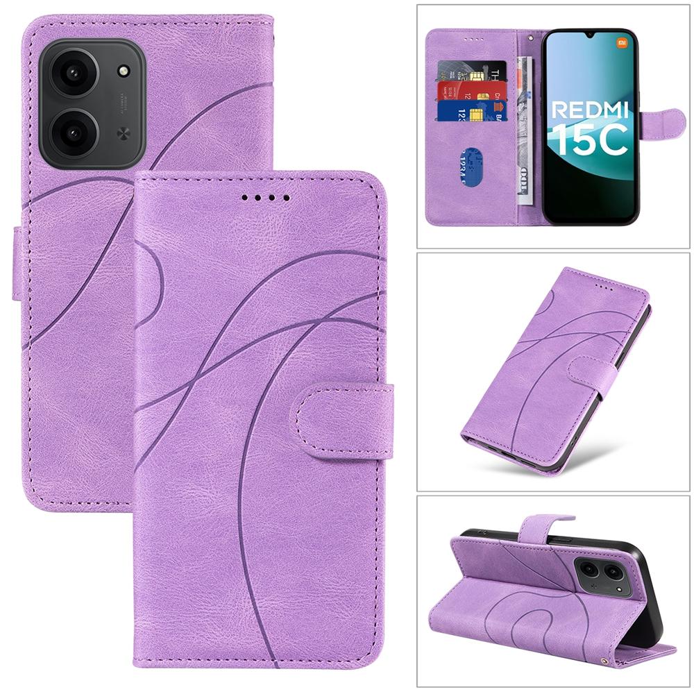 Магнитный кожаный чехол-кошелек для Redmi 15 15C 14C 13C 13 12 11A 10 10A 10C 9A 9C Prime A5 A3 A1 Plus 4G 5G K70 Чехол с линией изгиба