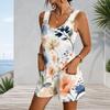 Womens Plus Size Tank Romper With Patch Pockets