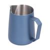 Latte Cup Pointed Spout 304 Stainless Steel Durable Milk Frothing Pitcher with Angled HandleBlue 600ml(without Label)
