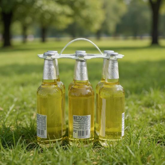 Beer Stand Beverage Carrier Holder for 6 Bottles Portable Bar KTV Beer Rack Multi-purposeCup Holder for BBQ Parties