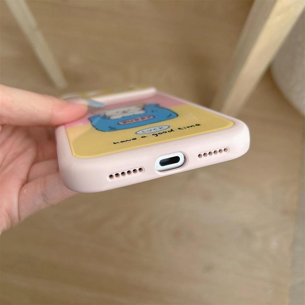 Мультяшный чехол-сердечко с мишкой для iPhone 17/16 PROMAX - Милый, противоударный, с большим окном