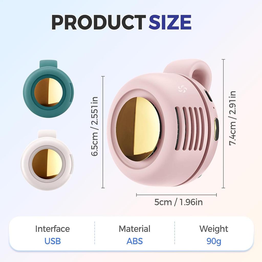 Mini Clip Fan Portable Neck Waist Fan Electric Air Cooling Fan 900mah USB Bladeless Fan Portable Air Cooler for Outdoor Home