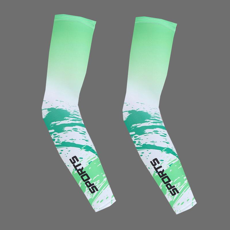 Gradient SPORTS Print Ice Silk UV Protection Arm Sleeves, Cooling Anti-Slip Sun Sleeves for Men Women Outdoor Cycling Driving
