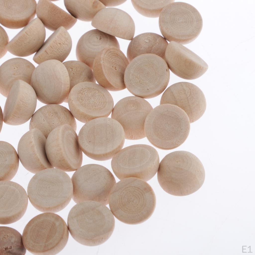 Набор из 50 деревянных половинчатых шариков диаметром 1 см, подарочная резьба