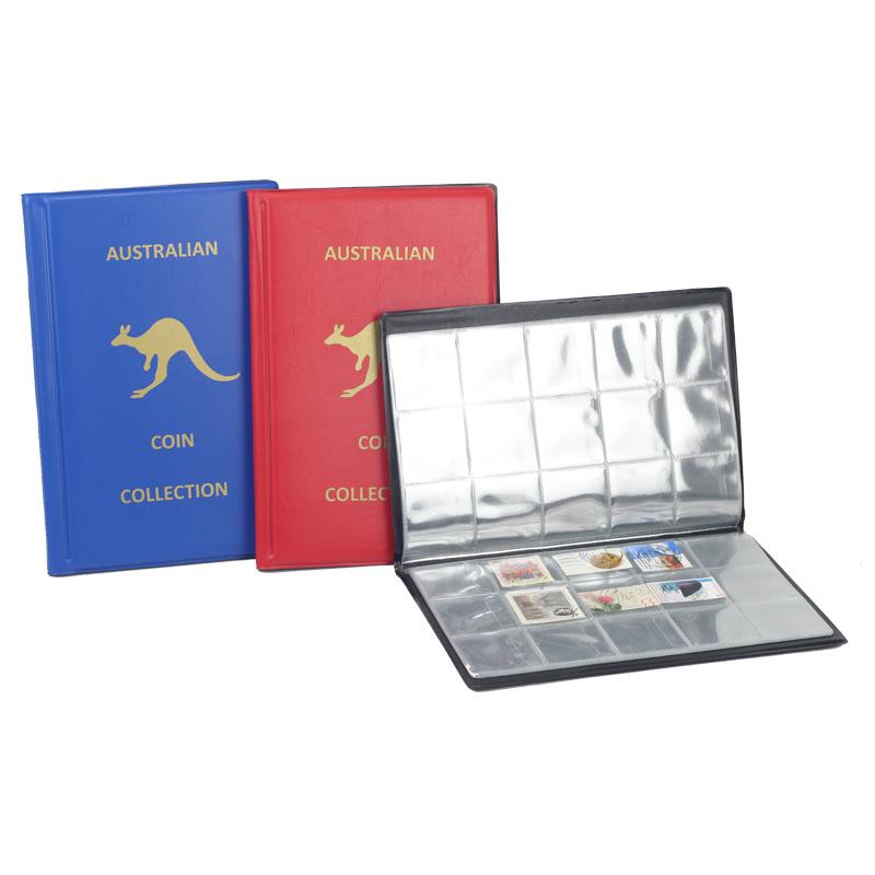 Альбом для коллекции монет и марок на 240 карманов с нескользящей ПВХ обложкой, английская версия, дизайн с отрывными листами