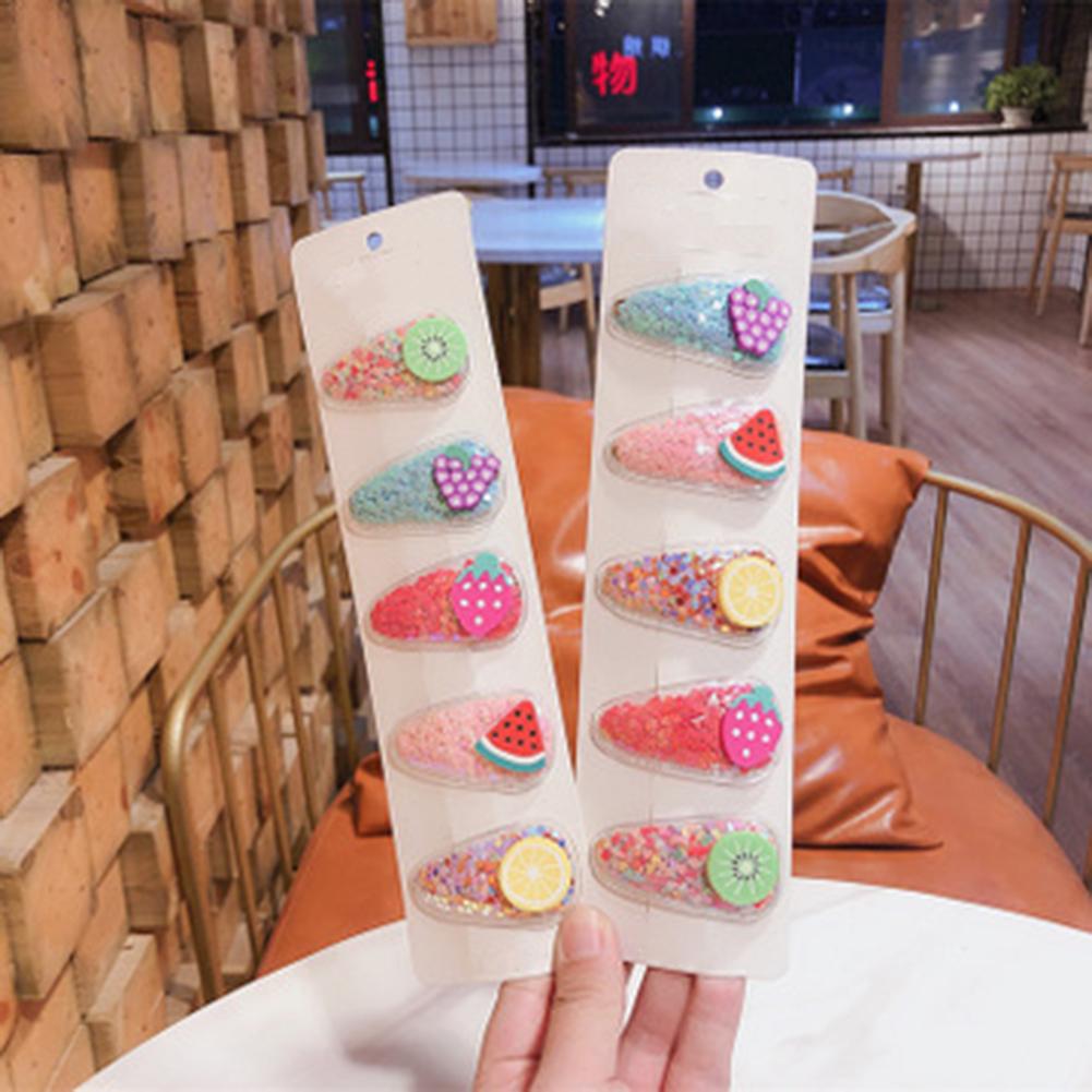 Серьги Bluelans Water Quicksand Girl Прозрачная заколка для волос в форме фруктовой капли Детская заколка для волос