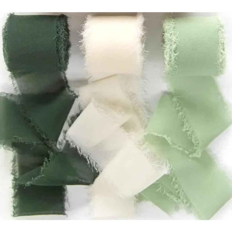 3 рулона 5-метровых разноцветных шифоновых лент для свадебных приглашений, свадебных букетов, подарочных коробок, украшений бантов