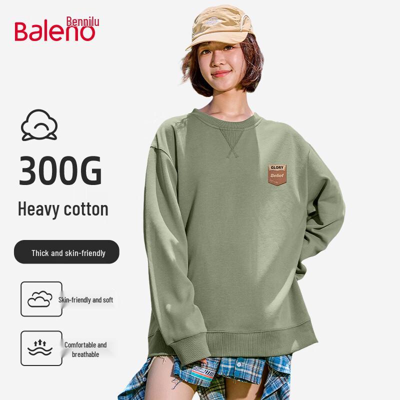 Baleno Men's Loose Fit Letter Print Pullover Sweatshirt