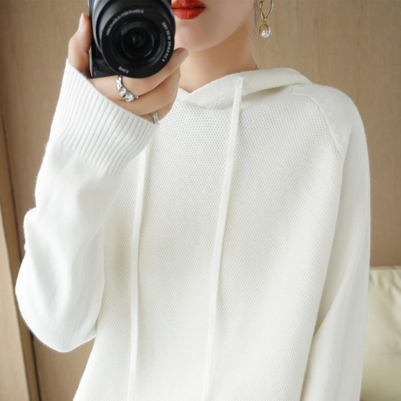 Women Knitted Hoodie Sweater MODERN NEW SAGA Winter Knitted Pullover Sweatshirt Autumn Soft Warm Wool Sweaters Female Jumper Knit Top