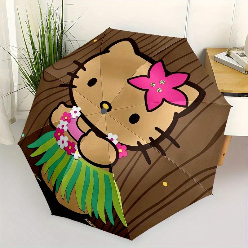 1pc Hawaiian Hello Kitty Umbrella with Plastic Handle,Suitable for All Seasons Home Travel Outdoor UmbrellaSanlio715