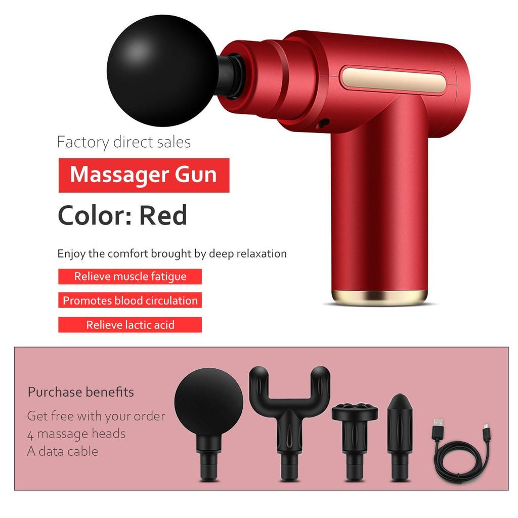 Пистолет для массажа мышц, перкуссионный массажер для глубоких тканей, спортсмены, облегчение боли и расслабление, электрические массажеры для спины, мощный, тихий