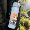 1PC Floral Surrounded Kitten 750ml Color Plastic Sports Water Bottle Leakproof Flip Straw Lid For Sports Office Home Use