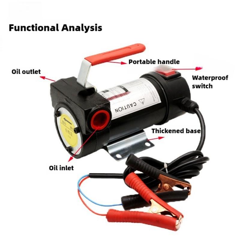 Small Handheld Diesel Pump 12V/24V Portable Electric Oil Pump High Power Self Priming Refueling Pump