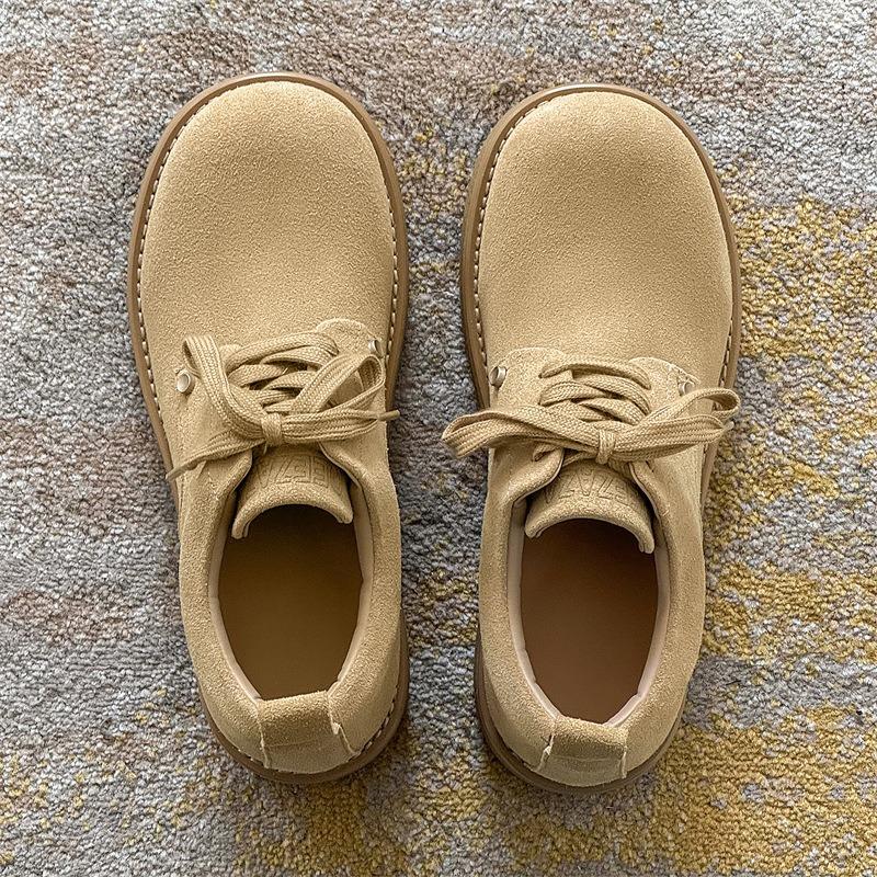 3386 Туфли дерби мужские весна и лето новые Микки большая голова обувь низкий верх большие желтые ботинки круглый носок модные кожаные туфли мужские