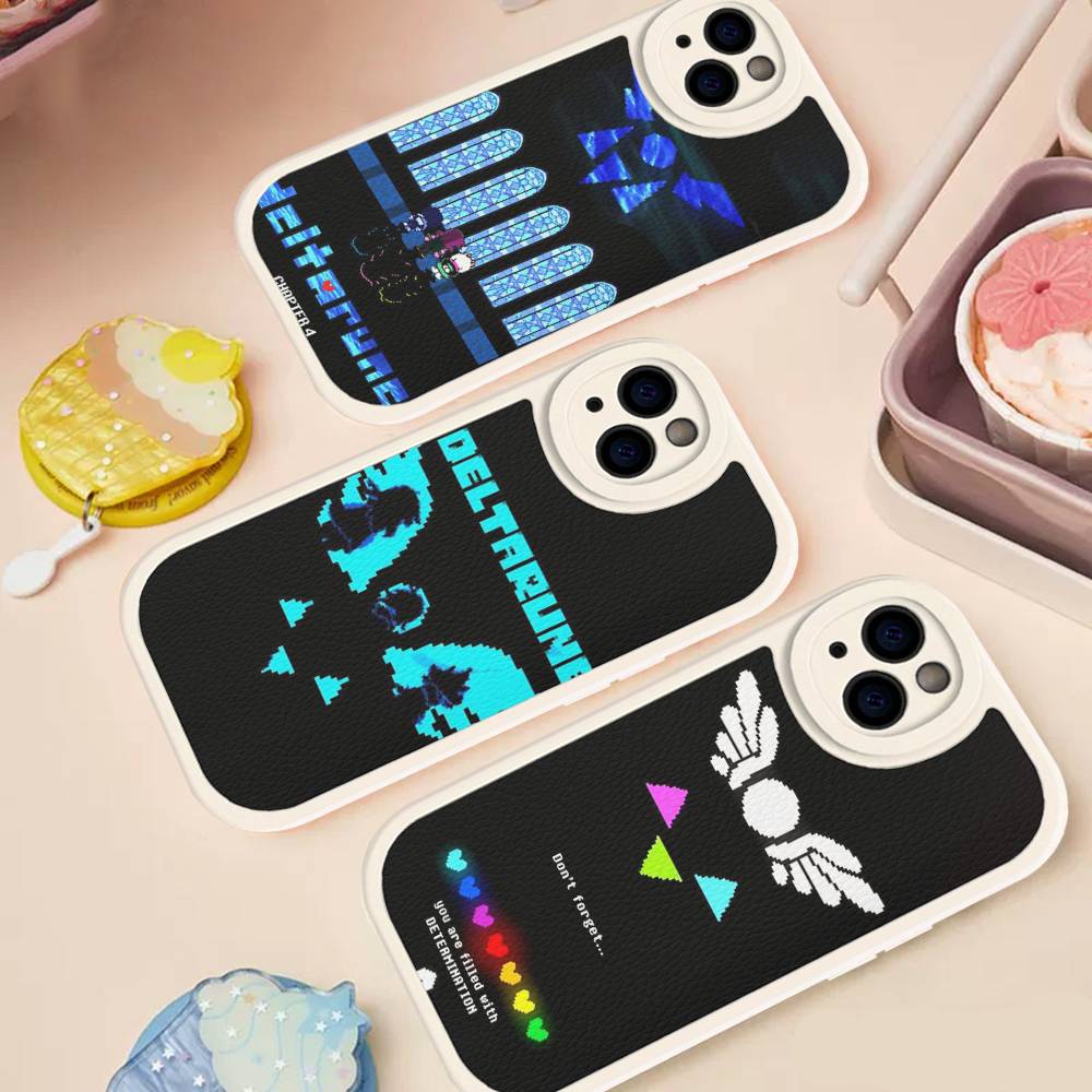 Кожаный чехол для телефона D-Deltarune Ralsei для iPhone 16 16e 15 14 13 12 11 Pro Max Plus Mini