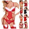 Women's Sexy Lingerie Christmas Dress Lace Plush Sexy One-piece Nightdress Set