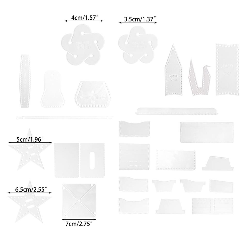 Transparent Acrylic Templates Wallet Pattern Acrylic Stencils Keychains Pattern Acrylic Templates for Leather Crafts