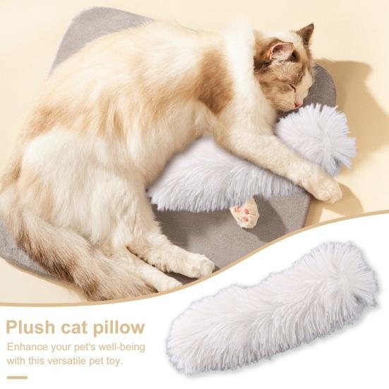 Плюшевая подушка для кошек, устойчивая к укусам, мягкая длинная подушка для домашних животных со звуковой бумагой, эмоционально успокаивающая