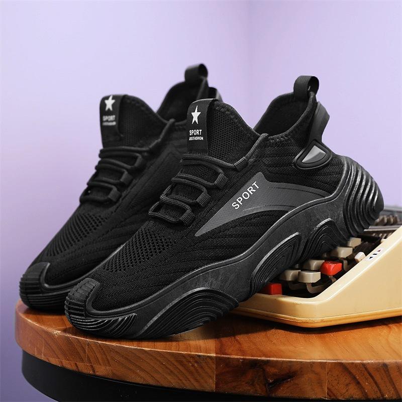 Summer new fly-woven mesh breathable men's shoes running sports casual net shoes thin knitted shoes