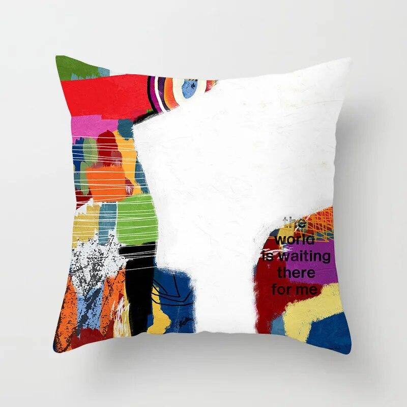 45x45 см наволочка с абстрактным геометрическим рисунком Art Color Block, современный уличный стиль, хиппи, домашний декор, чехол для подушки на диван, стул