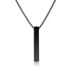 Simple Blank Copper Wishing Bar Pendant Necklace Charm Men Women Waterproof Dangle Vertical Cuboid Stick Zircon Gift