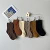 Детские школьные носки, модные однотонные полосатые носки до середины икры для маленьких мальчиков и девочек, ретро весенне-осенние хлопковые детские носки