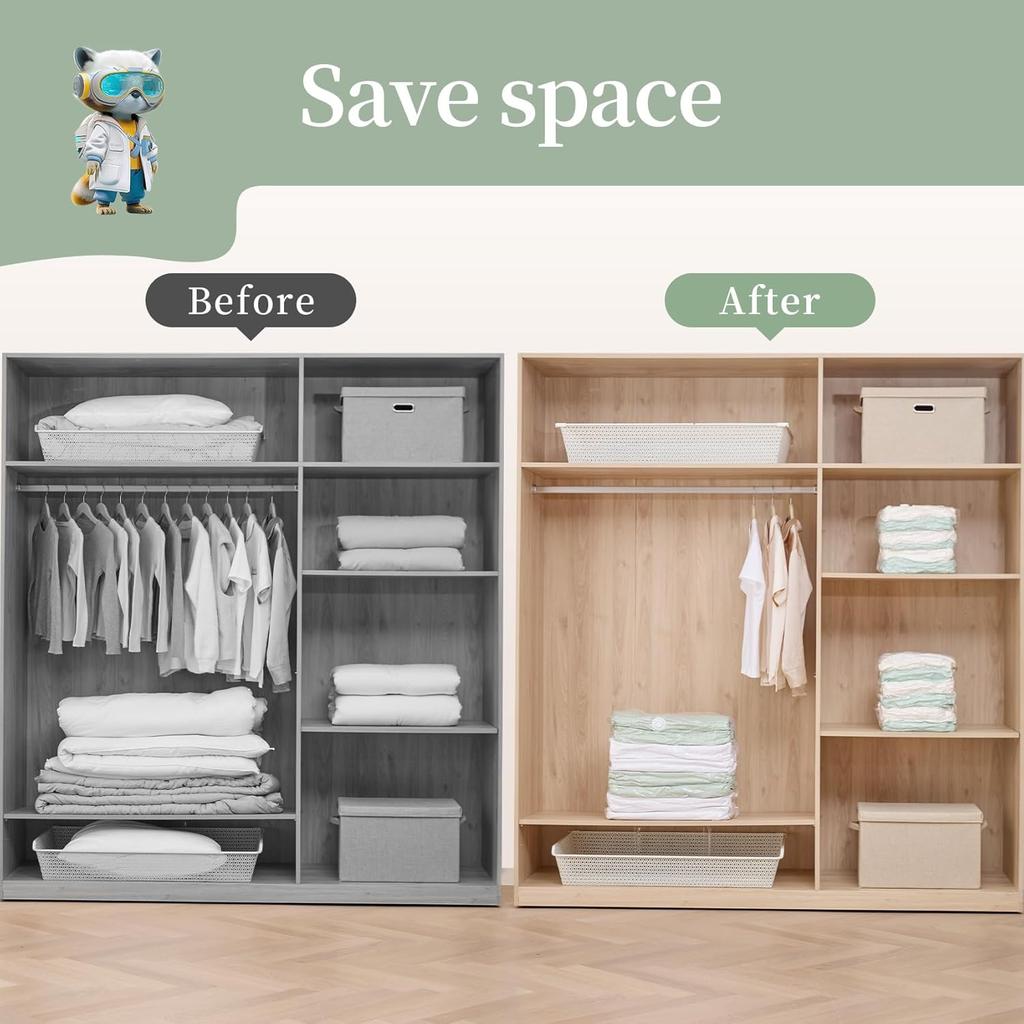 Vacuum Storage Bags Jumbo Cube Extra Large Vacuum Sealed Bgas for Comforters Blankets Pillow Quilts Space Bags Clost Organizer