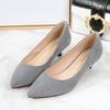 Spring High Heels New Cashmere Women's Shoes Work Shoes Women's Black Pointed Low Heels Women's Stiletto