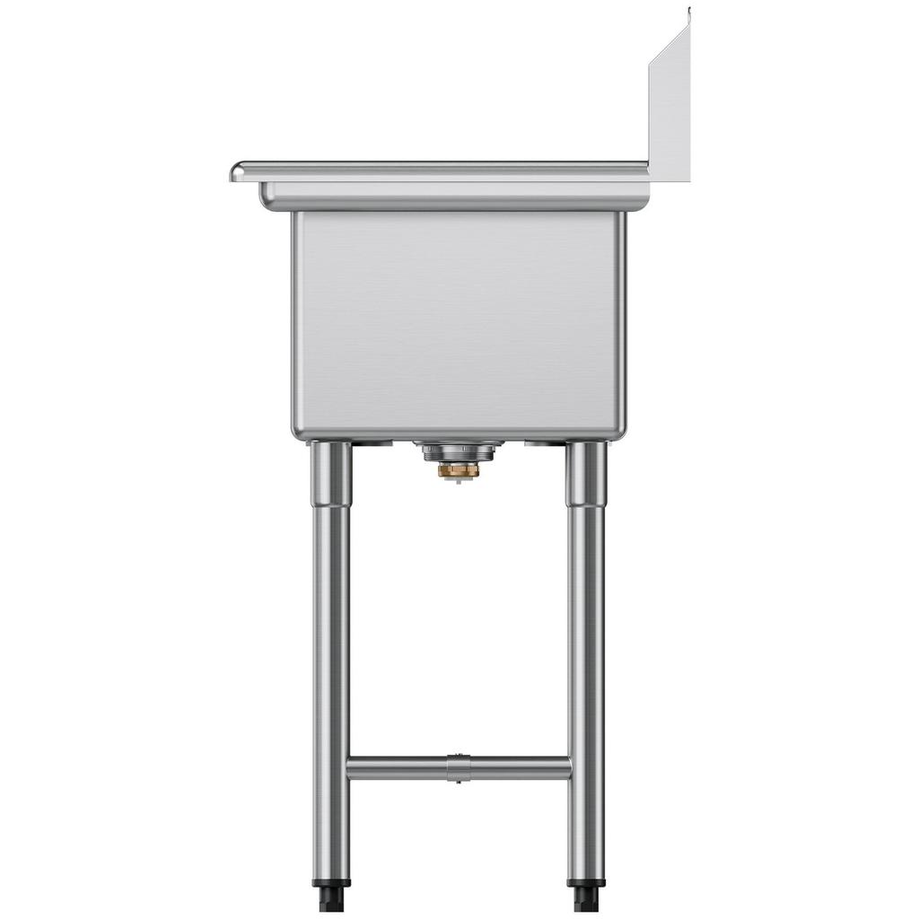 3 Compartment Sink, 18-Gauge 304 Stainless Steel, 356x400x279 mm Bowl Size, 3 Bay Commercial Kitchen Prep & Utility Sink with 2 Drainboards and
