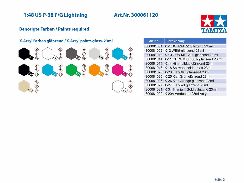 Tamiya Пластиковая модель Lockheed Lightning серии Masterpiece 61120 1/48 № 120 P-38F/G