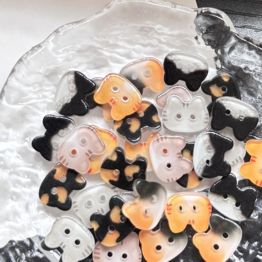 30pcs 12mm Kitty Buttons Creative Ginger Cat Buttons Tuxedo Cat Calico Cat Buttons Cardigan Sweater