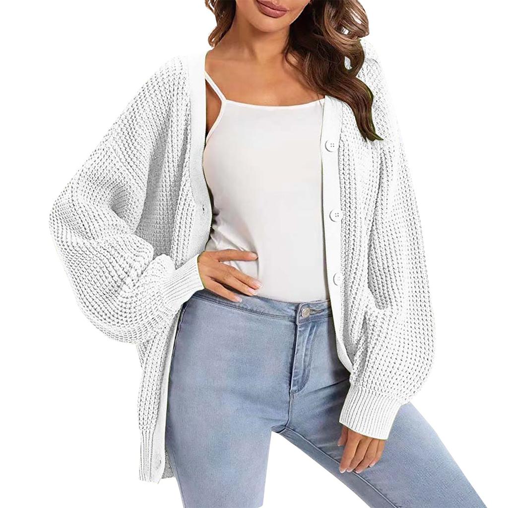 Women's Cardigan Sweater Button-Down Long Sleeve Oversized Knit Cardigans