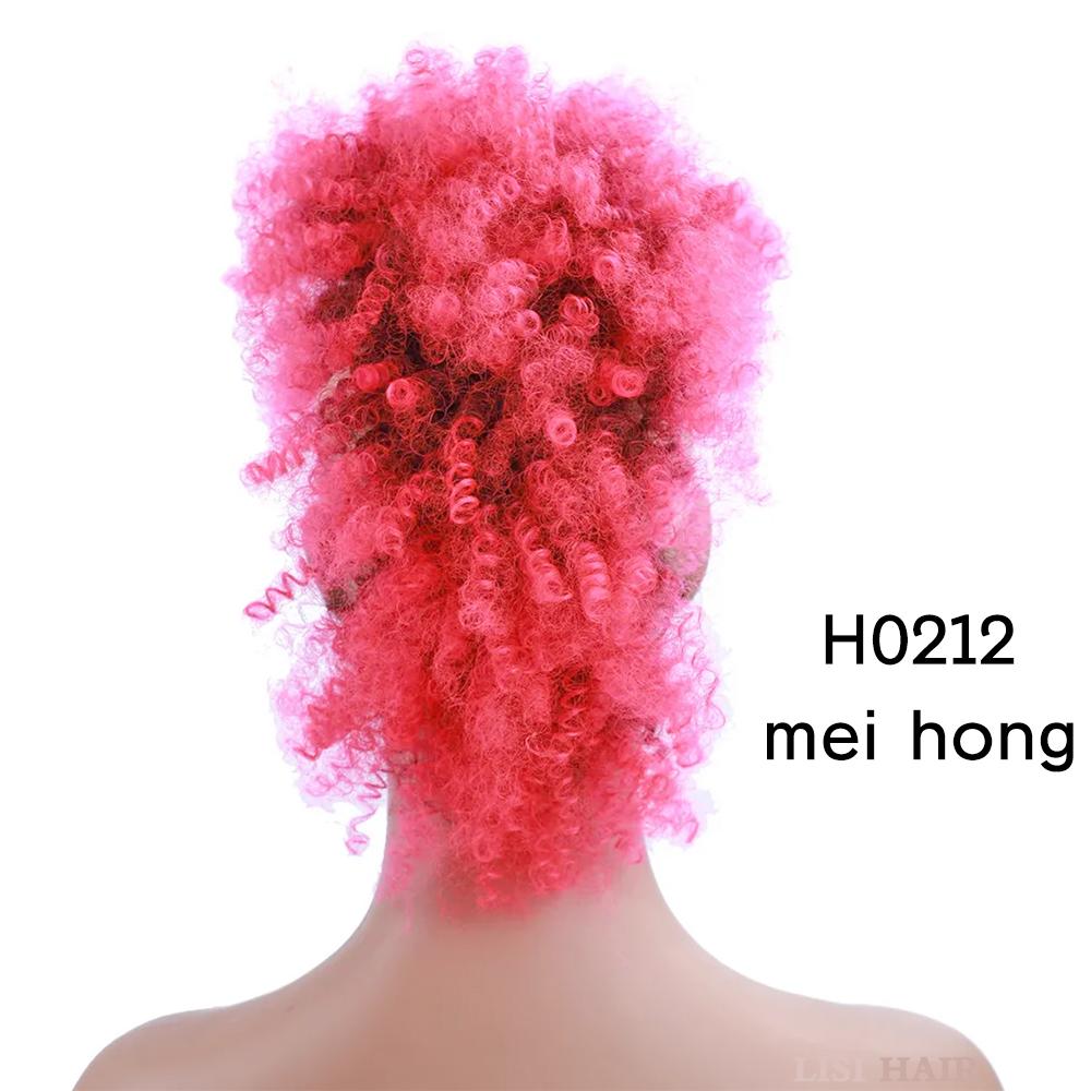 MISSQUEEN Синтетический высокий пышный афро вьющийся короткий парик со средней частью на заколках для наращивания волос Шиньоны для женщин